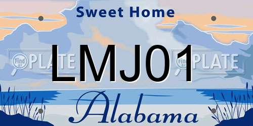 LMJ01 Alabama License Plate