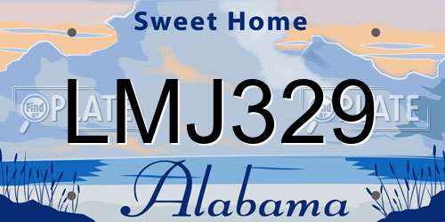 LMJ329 Alabama License Plate