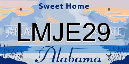 LMJE29 Alabama License Plate