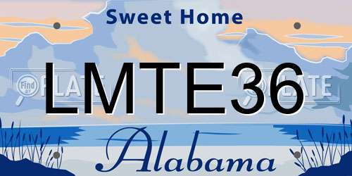 LMTE36 Alabama License Plate