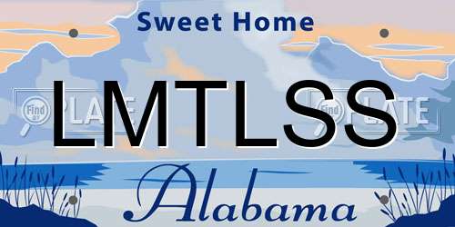 LMTLSS Alabama License Plate
