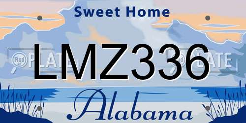 LMZ336 Alabama License Plate