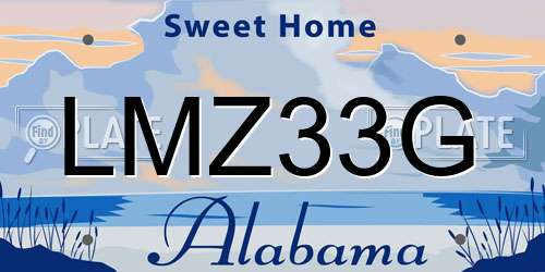 LMZ33G Alabama License Plate