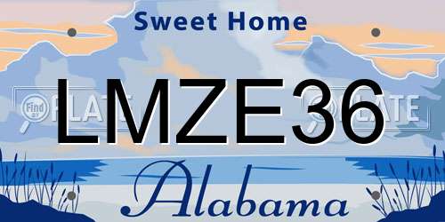 LMZE36 Alabama License Plate