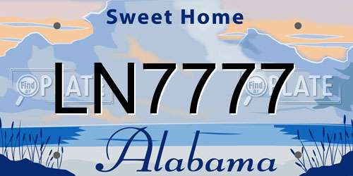 LN7777 Alabama License Plate