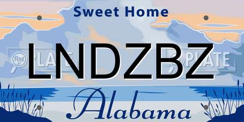 LNDZBZ Alabama License Plate