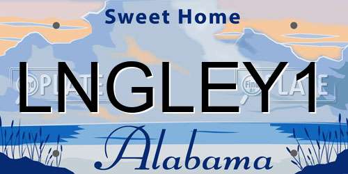 LNGLEY1 Alabama License Plate