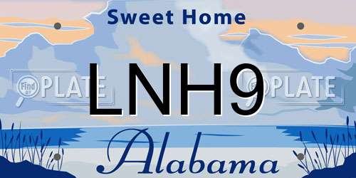 LNH9 Alabama License Plate