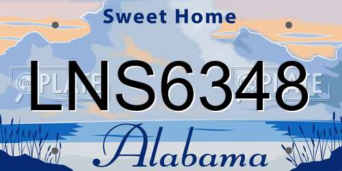 LNS6348 Alabama License Plate