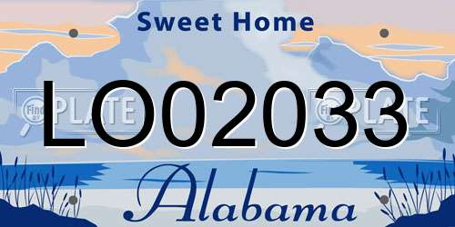 LO02033 Alabama License Plate