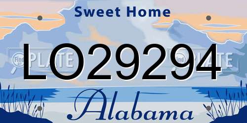 LO29294 Alabama License Plate