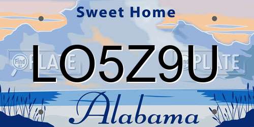 LO5Z9U Alabama License Plate