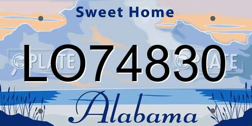 LO74830 Alabama License Plate