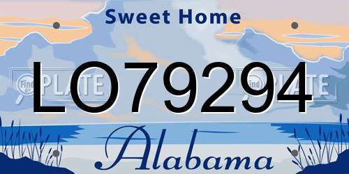 LO79294 Alabama License Plate