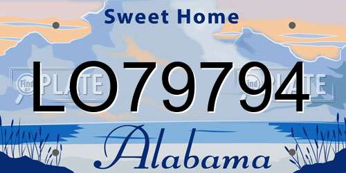 LO79794 Alabama License Plate