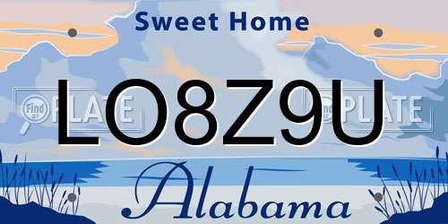 LO8Z9U Alabama License Plate
