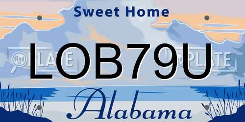 LOB79U Alabama License Plate
