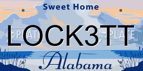 LOCK3TT Alabama License Plate