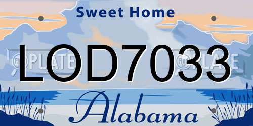 LOD7033 Alabama License Plate