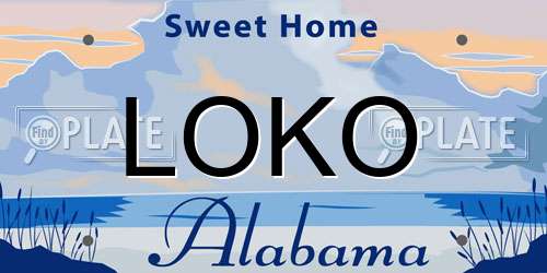 LOKO Alabama License Plate