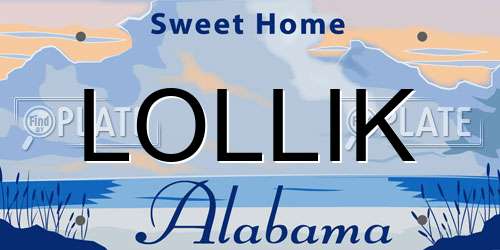 LOLLIK Alabama License Plate