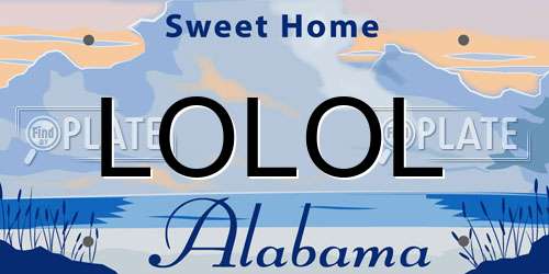 LOLOL Alabama License Plate