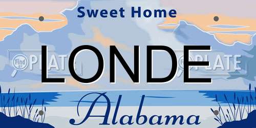 LONDE Alabama License Plate