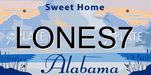 LONES7 Alabama License Plate