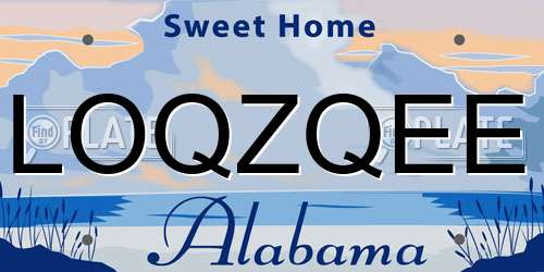 LOQZQEE Alabama License Plate