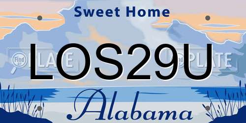 LOS29U Alabama License Plate