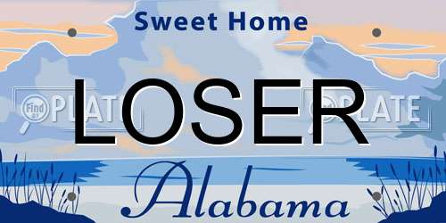 LOSER Alabama License Plate