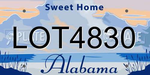LOT4830 Alabama License Plate