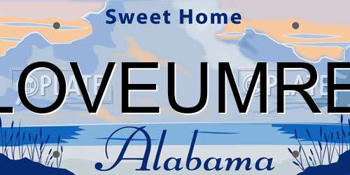 LOVEUMRE Alabama License Plate