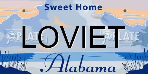 LOVIET Alabama License Plate
