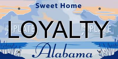 LOYALTY Alabama License Plate