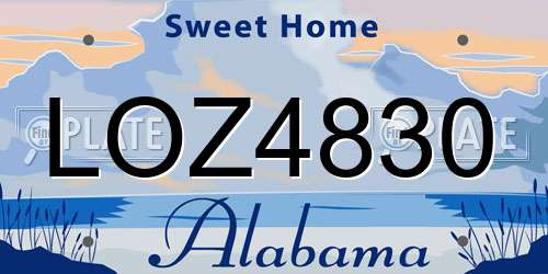 LOZ4830 Alabama License Plate
