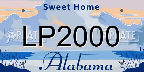 LP2000 Alabama License Plate