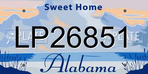 LP26851 Alabama License Plate