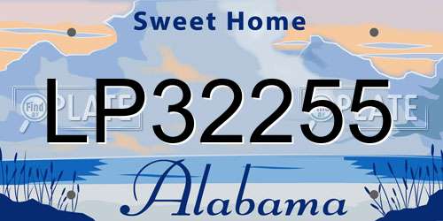LP32255 Alabama License Plate