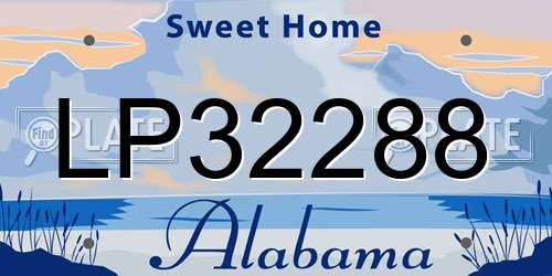 LP32288 Alabama License Plate