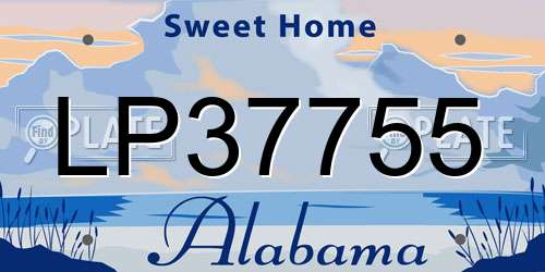 LP37755 Alabama License Plate