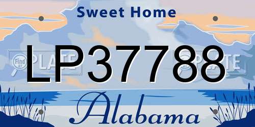 LP37788 Alabama License Plate