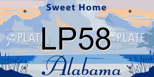 LP58 Alabama License Plate