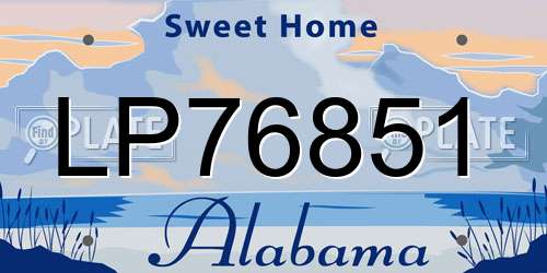 LP76851 Alabama License Plate