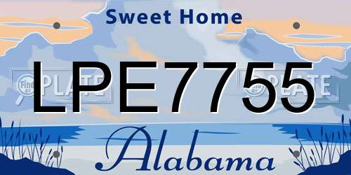 LPE7755 Alabama License Plate