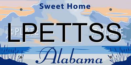 LPETTSS Alabama License Plate