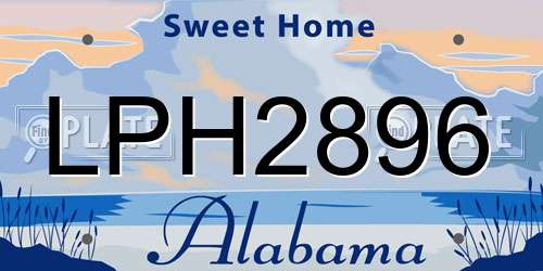 LPH2896 Alabama License Plate