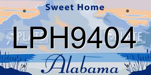 LPH9404 Alabama License Plate