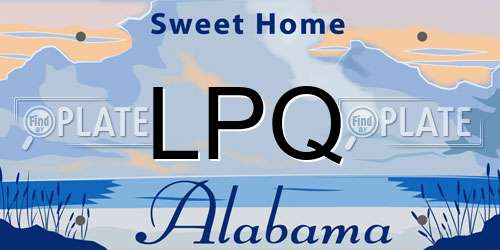 LPQ Alabama License Plate