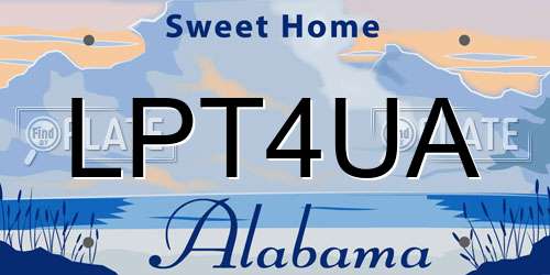 LPT4UA Alabama License Plate